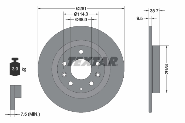 Disc frana 92293703 TEXTAR