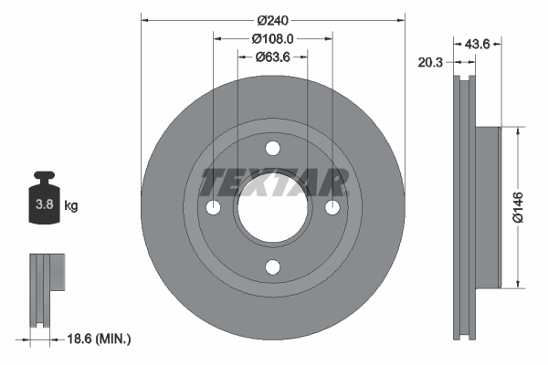 Disc frana 92294703 TEXTAR