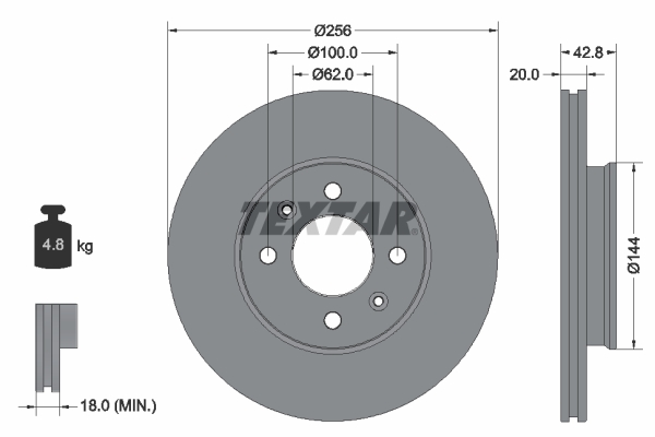 Disc frana 92295403 TEXTAR