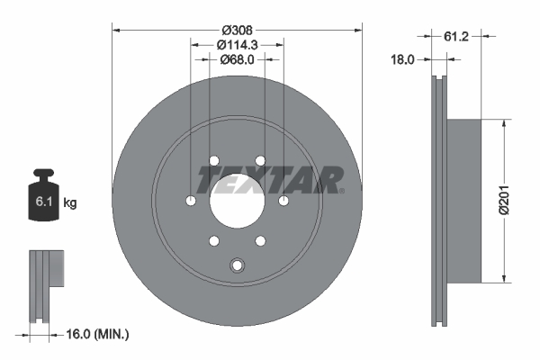 Disc frana 92296403 TEXTAR