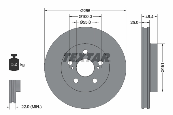 Disc frana 92301703 TEXTAR