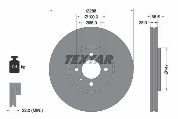 Disc frana 92302303 TEXTAR