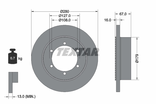 Disc frana 92304003 TEXTAR