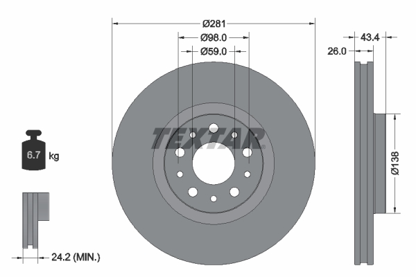 Disc frana 92304803 TEXTAR