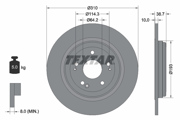 Disc frana 92306103 TEXTAR