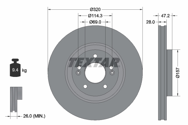 Disc frana 92306303 TEXTAR