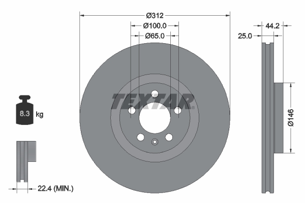 Disc frana 92306405 TEXTAR