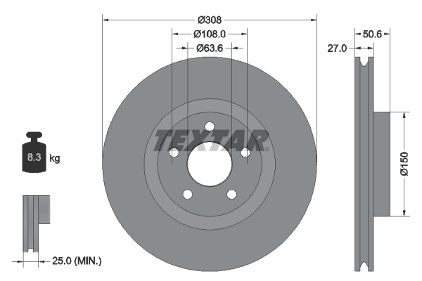 Disc frana 92306703 TEXTAR