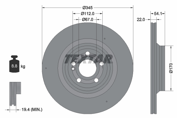 Disc frana 92307005 TEXTAR