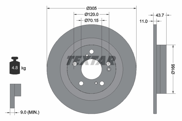 Disc frana 92308403 TEXTAR