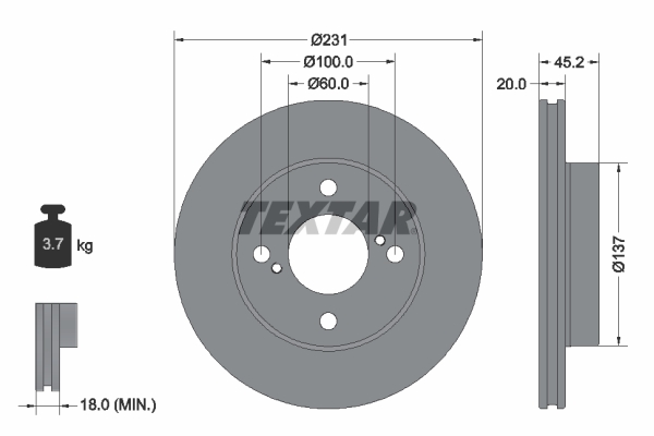 Disc frana 92309403 TEXTAR