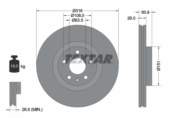 Disc frana 92309603 TEXTAR