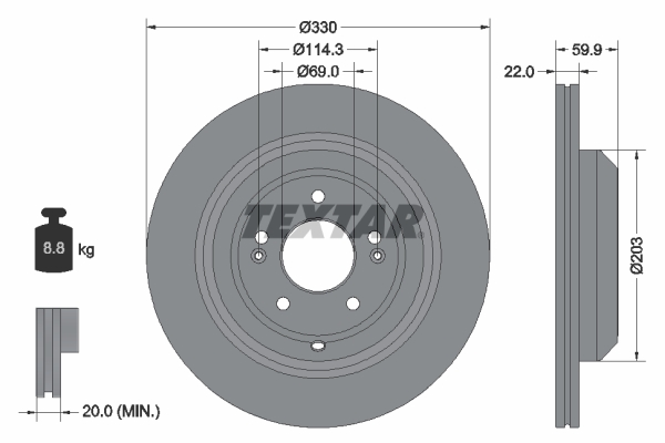 Disc frana 92314905 TEXTAR