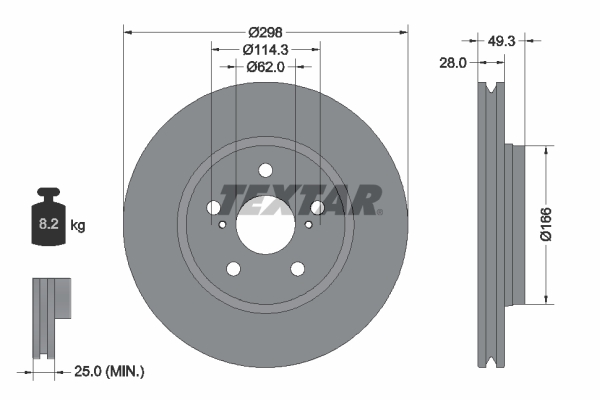 Disc frana 92315703 TEXTAR