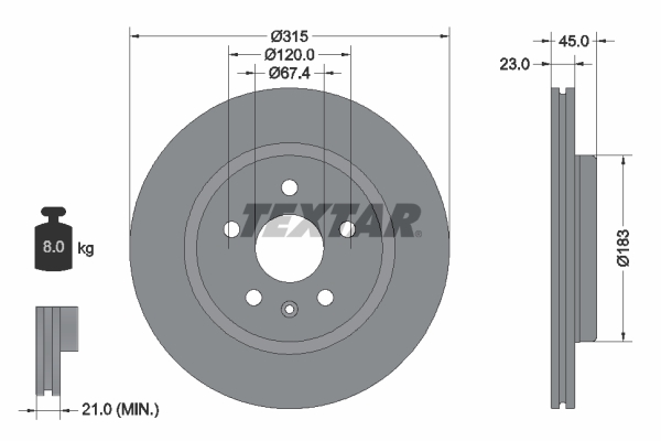 Disc frana 92315803 TEXTAR