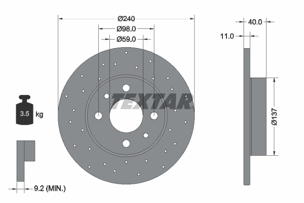 Disc frana 92316003 TEXTAR