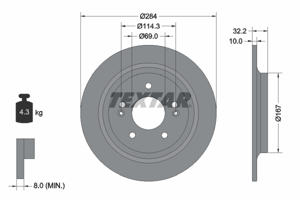 Disc frana 92316303 TEXTAR