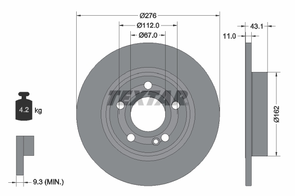 Disc frana 92316803 TEXTAR