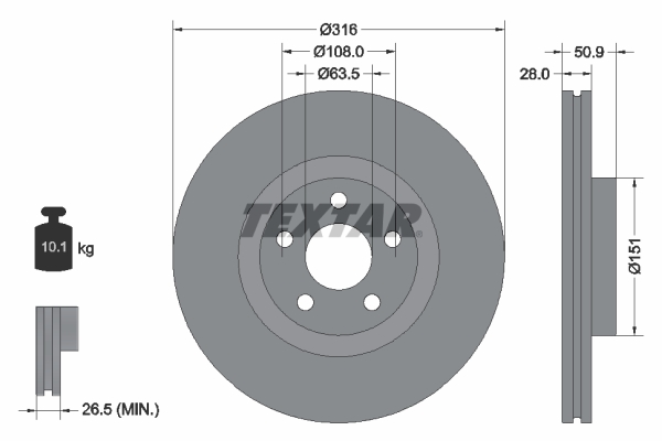 Disc frana 92317203 TEXTAR