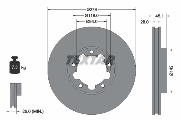 Disc frana 92324003 TEXTAR