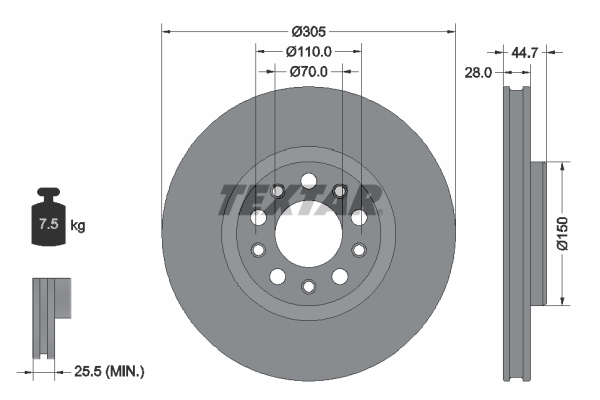 Disc frana 92326305 TEXTAR