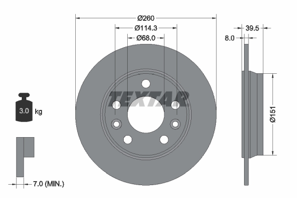 Disc frana 92327203 TEXTAR