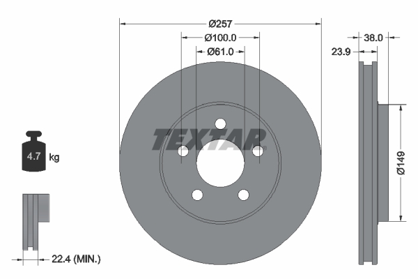 Disc frana 92332600 TEXTAR