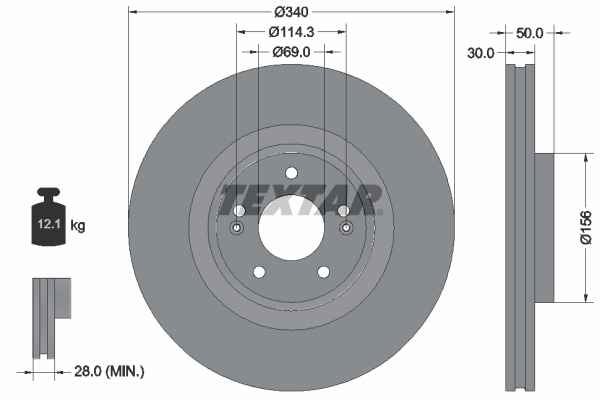 Disc frana 92333403 TEXTAR