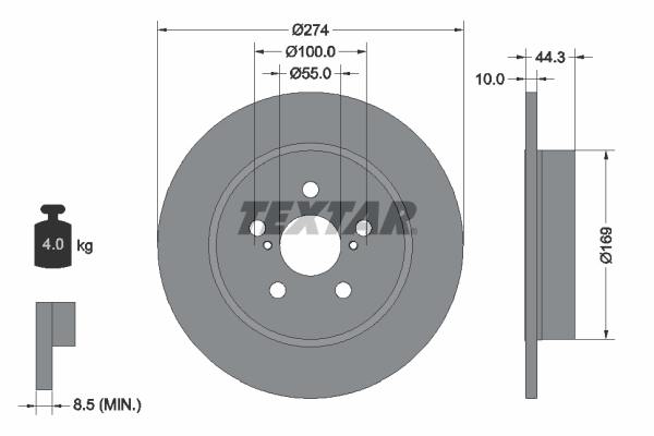 Disc frana 92333703 TEXTAR