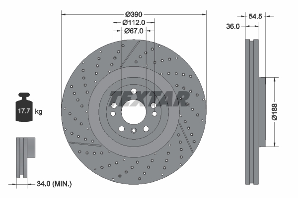 Disc frana 92337005 TEXTAR