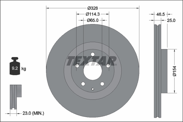 Disc frana 92337603 TEXTAR