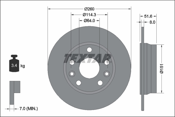 Disc frana 92337703 TEXTAR