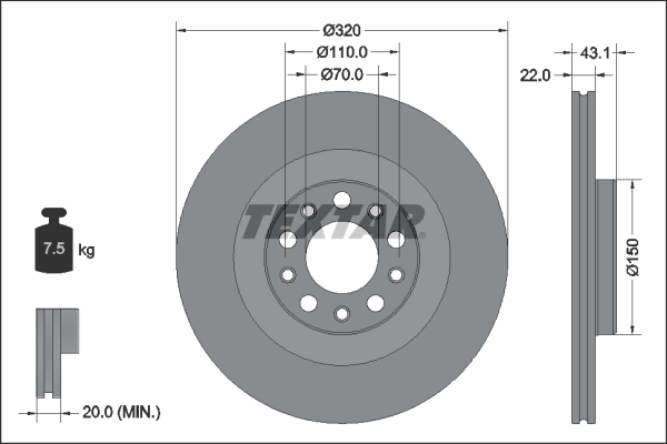 Disc frana 92337803 TEXTAR