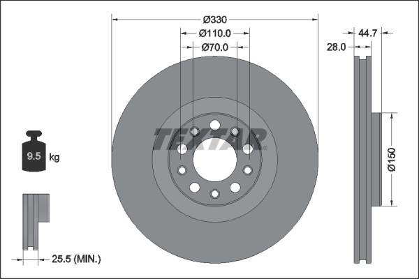 Disc frana 92337905 TEXTAR