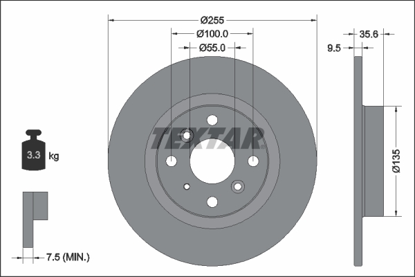 Disc frana 92338203 TEXTAR