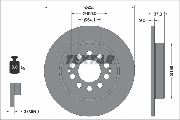 Disc frana 92342703 TEXTAR