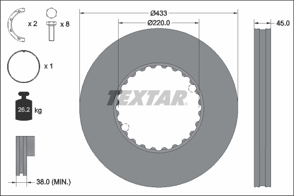 Disc frana 93343000 TEXTAR