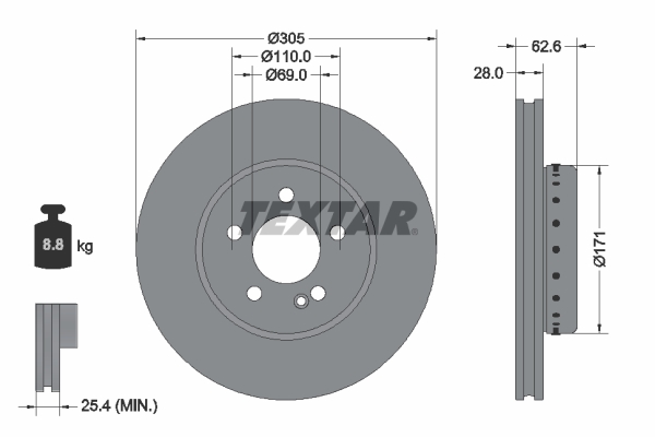 Disc frana 92343625 TEXTAR