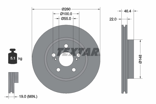 Disc frana 92345403 TEXTAR