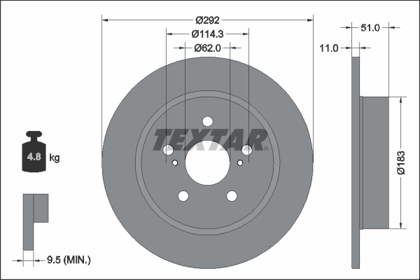 Disc frana 92347803 TEXTAR