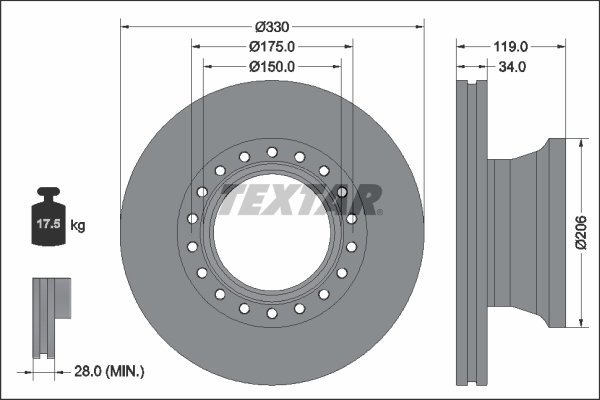 Disc frana 93349100 TEXTAR