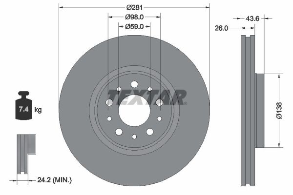 Disc frana 92349303 TEXTAR
