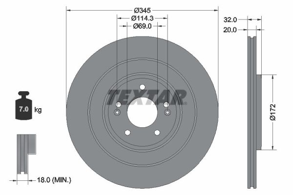 Disc frana 92349403 TEXTAR