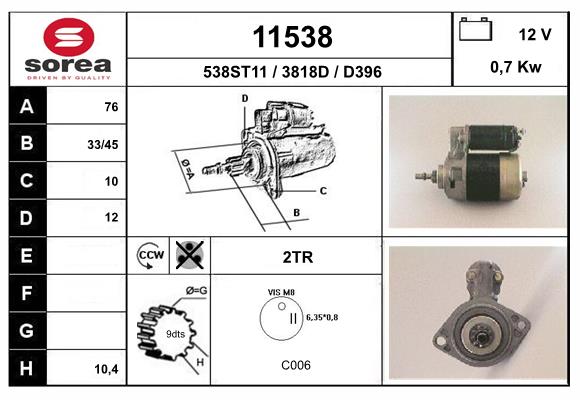 starter 11538 EAI