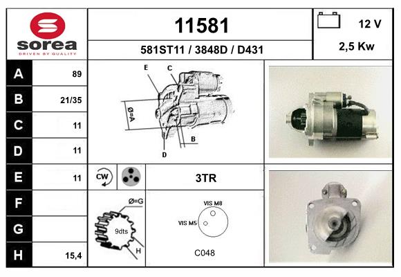 starter 11581 EAI