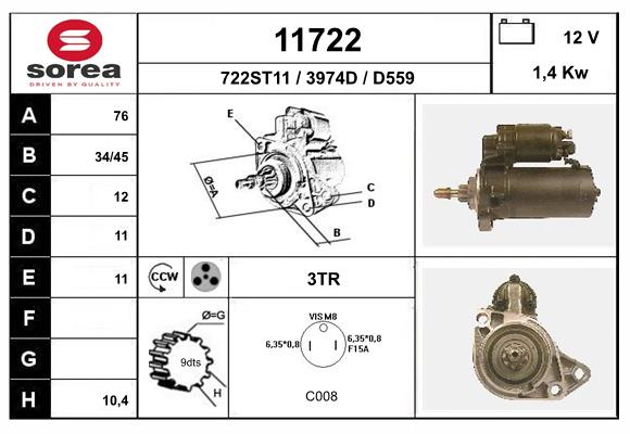 starter 11722 EAI