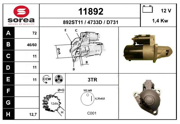 starter 11892 EAI