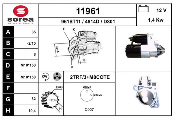 starter 11961 EAI