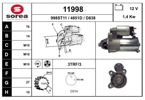 starter 11998 EAI
