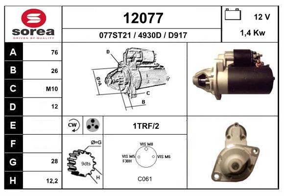 Starter 12077 EAI